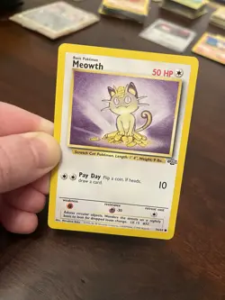 1999 Pokemon Meowth Card 56/64 NM Very Rare Pokemon Card - Image 3