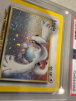 2000 Pokemon Lugia Holo Neo Genesis PSA 5 - Swirl Variant - Clean Holo - Image 2