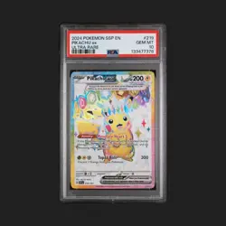 PIKACHU EX 219 POKEMON SSP EN-SURGING SPARKS ULTRA RARE PSA 10 Gem Mint 2024 - Image 1