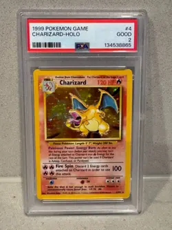 1999 Pokemon Charizard Holo Base Set Unlimited PSA 2 - Low Grade - Image 1