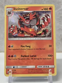 Pokemon Incineroar 26/149 Sun Moon Base Set Cracked Ice Deck Exclusive Card - Image 1