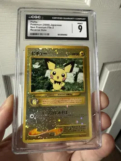 POKEMON PICHU Neo Premium File 2 JAPANESE No.172 REVERSE HOLO CGC Mint 9 Graded - Image 1