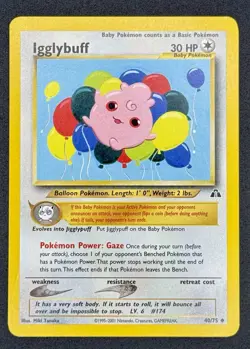 Igglybuff 40/75 Neo Discovery Unlimited Uncommon LP Pokemon TCG - Image 1