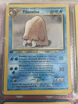 1st Edition Piloswine 44/111 Neo Genesis Pokemon Card - NEAR MINT - WOTC - Image 1
