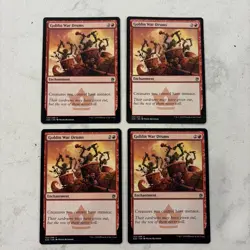 Magic the Gathering MTG Goblin War Drums Play Set Of 4 Cards - Image 1