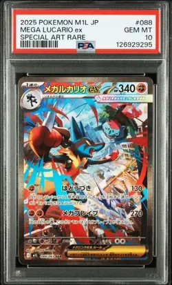 PSA 10 Mega Lucario ex SAR 088/063 Mega Brave M1L Pokemon Card Japanese 2025 NM - Image 1