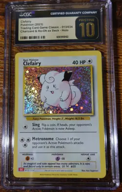 Clefairy 013/034 CGC 10 Pristine Classic Collection Pokemon Card Graded - Image 1