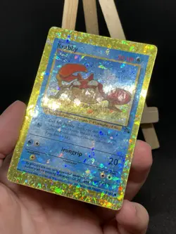 Krabby 51/62 Fossil Set Vending Sticker Holo Prism Vintage Pokemon Card - Image 3
