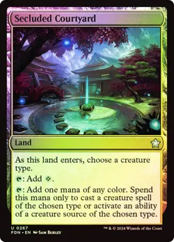 Magic The Gathering MTG SECLUDED COURTYARD FOIL Kamigawa: Neon Dynasty NM - Image 1
