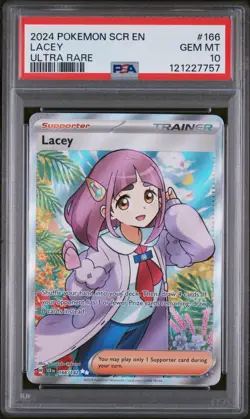PSA 10 2024 Pokemon Lacey #166 Stellar Crown Ultra Rare - Image 1