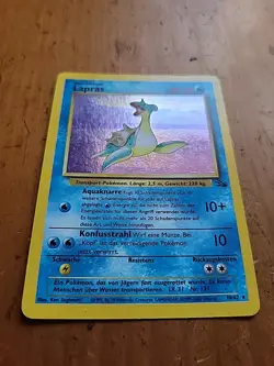 Pokemon TCG Lapras 10/62 Fossil Holo Rare *German* LP - Image 2