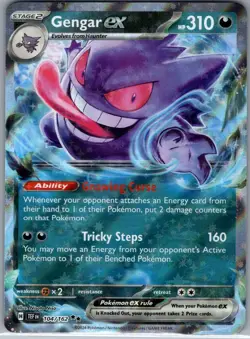 Gengar ex 104/162 SV05: Temporal Forces - Pokemon Card - NM - Image 1