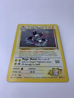 Lt. Surge's Magneton Holo Rare WOTC Gym Heroes 8/132 Pokemon Card NM - Image 2