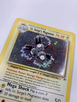 Lt. Surge's Magneton Holo Rare WOTC Gym Heroes 8/132 Pokemon Card NM - Image 3