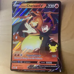 Pokemon TCG Lance's Charizard v SWSH133 Celebrations Black Star Promo Jumbo Card - Image 1