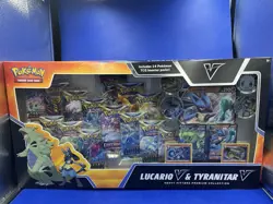 Pokemon TCG Lucario V & Tyranitar V Heavy Hitters Premium Collection New NIB 820650856716 - Image 1