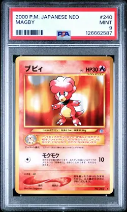 2000 POKEMON JPN NEO #240 MAGBY PSA 9 - Image 1