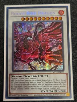 Yugioh! NM Ruddy Rose Dragon - MP22-EN077 - Prismatic Secret Rare - 1st Edition - Image 1