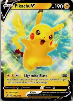 Pokemon Card Pikachu V SWSH198 Black Star Promo - Near Mint - Image 1