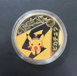 RUNNING PIKACHU POKEMON GOLD PLATED COLLECTIBLE COIN - Image 1