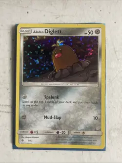 Pokemon TCG Alolan Diglett 9/12 McDonald's Collection 2017 Holo MP - Image 1