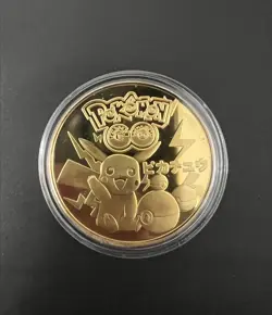 POKEMON GOLD PLATED COLLECTIBLE COIN GRAFFITI PIKACHU - Image 2