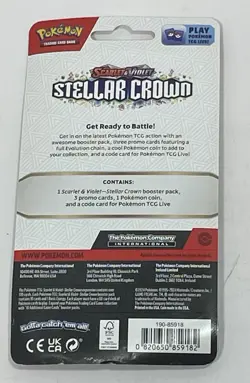 Roaring Moon Promo Stellar Crown Premium Checklane Blister Pokemon w/coin SEALED - Image 2