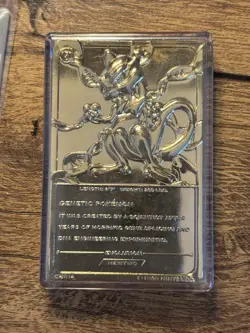 Vtg 1999 23k Gold Plated #150 Mewtwo BK Pokemon Pokeball Cert Of Authenticity - Image 5