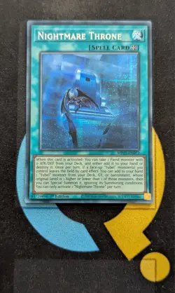 MP25-EN072 Nightmare Throne Prismatic Secret Rare 1st Edition YuGiOh - Image 1