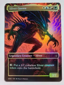 Sliver Queen FOIL Proxy Playtest Card with Custom Alien Art Design - Image 3