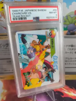 Pokemon Card #89 Carddass Vending Charizard Vs Team Rocket Anime Japanese PSA 8 - Image 1