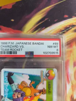 Pokemon Card #89 Carddass Vending Charizard Vs Team Rocket Anime Japanese PSA 8 - Image 4