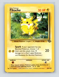 Pokemon TCG Pikachu 60/64 Jungle Unlimited LP - Image 1