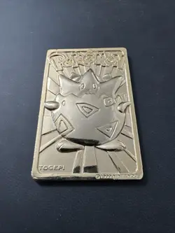 Pokemon 23K Gold Plated TOGEPI 1999 Burger King With Cert Of Authenticity Card - Image 1