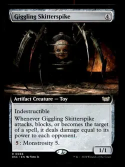 MTG Giggling Skitterspike LP Light Play Duskmourn Commander [79] - Image 1