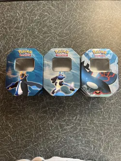 Pokemon TCG Empty tins Ex era, Lucario, Empoleon, Kyogre - Image 1