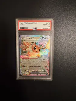 2024 POKEMON SSP EN-SURGING SPARKS ULTRA RARE #219 PIKACHU EX PSA 9 + Eevee EX!! - Image 2