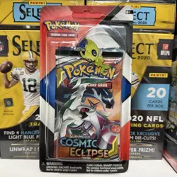 Pokemon Cosmic Eclipse & Chilling Reign 2 pack Blister w/ Celebi Pin Sealed - Image 1