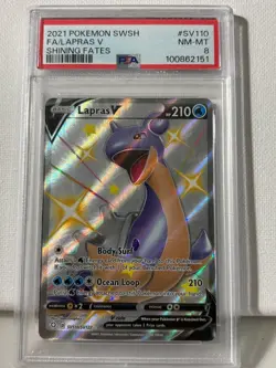 2021 Pokemon Sword & Shield Shining Fates SV110 Full Art Lapras V PSA 9 - Image 1