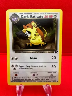 Dark Raticate 51/82, Team Rocket, Pokemon, LP/NM - Image 1