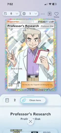 Pokemon Professor's Research - Professor Oak - Full Art TCG Pocket PTCGP - Eng - Image 1