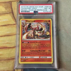Pokemon Tcg Charizard SM158 Sun & Moon Team Up Black Star Prerelease Promo PSA 8 - Image 1