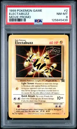 1999 POKEMON GAME MOVIE MOVIE PROMO #2 ELECTABUZZ PSA 8 - Image 1