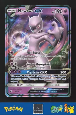 2017 Pokemon SM Shining Legends 39/73 Mewtwo GX - Image 1
