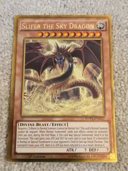 YUGIOH GOLD RARE Slifer The Sky Dragon MVP1-ENG57 1st Edition - Image 1