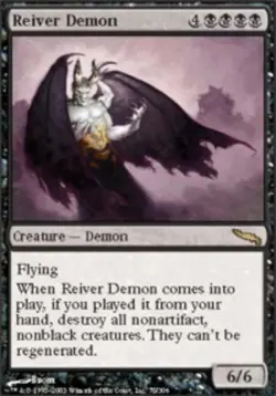 MTG Reiver Demon, Mirrodin, Heavily Played, English - Image 1