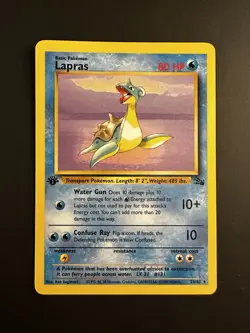 Pokemon Lapras 25/62 Fossil-1st Edition Regular Non-holo - Image 1
