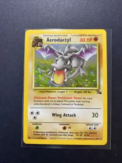 Aerodactyl 1/62 Fossil Holo Unlimited Pokemon WOTC LP/MP - Image 1