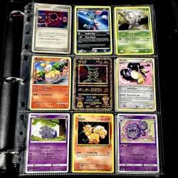 Pokemon Vintage Cards (METAL CUSTOM MEW) Binder Pages Lot - Image 1