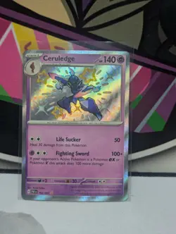 Pokemon Ceruledge TCG 162/091 Paldean Fates Shiny Holo Rare Card NM-MT Condition - Image 1